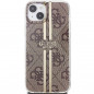 Apple iPhone 15 Plus Coque Guess 4G Gold Stripe Élégant  Brun