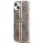 Apple iPhone 15 Coque Guess 4G Gold Stripe Élégant  Brun
