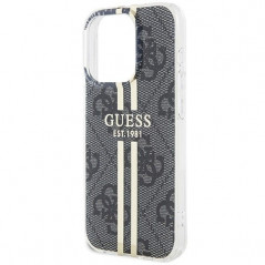 Apple iPhone 15 Pro Coque Guess 4G Gold Stripe Élégant  Noir