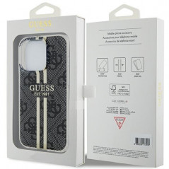 Apple iPhone 15 Pro Coque Guess 4G Gold Stripe Élégant  Noir