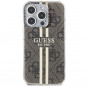 Apple iPhone 15 Pro Max Coque Guess 4G Gold Stripe Élégant  Brun