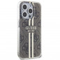 Apple iPhone 15 Pro Max Coque Guess 4G Gold Stripe Élégant  Brun
