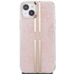 Apple iPhone 15 Plus Coque Guess 4G Gold Stripe Élégant  Rose