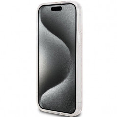 Apple iPhone 15 Plus Coque Guess 4G Gold Stripe Élégant  Rose