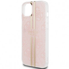 Apple iPhone 15 Plus Coque Guess 4G Gold Stripe Élégant  Rose