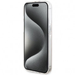 Apple iPhone 15 Pro Coque Guess 4G Gold Stripe Élégant  Rose