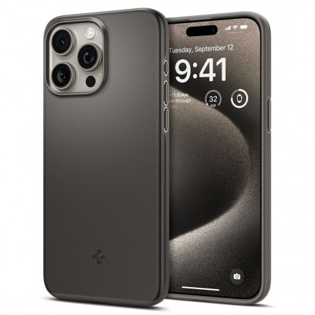 Apple iPhone 15 Pro Max Coque Spigen Thin Fit Gris bleuâtre foncé