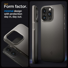Apple iPhone 15 Pro Max Coque Spigen Thin Fit Gris bleuâtre foncé