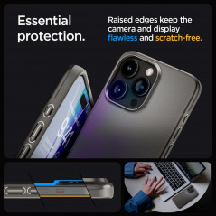Apple iPhone 15 Pro Max Coque Spigen Thin Fit Gris bleuâtre foncé