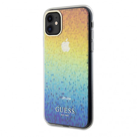 Apple iPhone 11 Coque Guess IML Faceted Mirror Élégant  Disco irisé