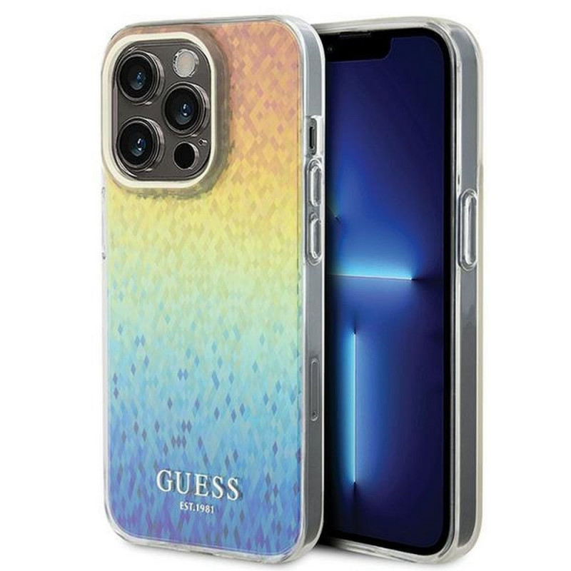 Apple iPhone 14 Pro Coque Guess IML Faceted Mirror Élégant  Disco irisé