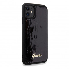 Apple iPhone 11 Coque Guess Sequin Script Metal Élégant  Noir
