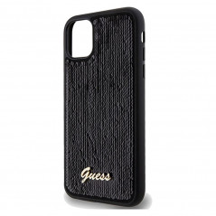 Apple iPhone 11 Coque Guess Sequin Script Metal Élégant  Noir