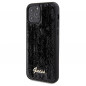 Apple iPhone 12 Coque Guess Sequin Script Metal Élégant  Noir