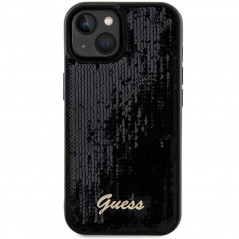 Apple iPhone 14 Coque Guess Sequin Script Metal Élégant  Noir