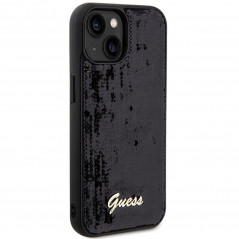 Apple iPhone 14 Coque Guess Sequin Script Metal Élégant  Noir