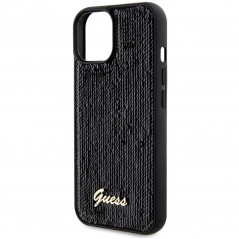 Apple iPhone 14 Coque Guess Sequin Script Metal Élégant  Noir