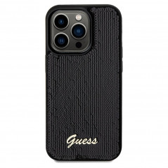 Apple iPhone 14 Pro Coque Guess Sequin Script Metal Élégant  Noir