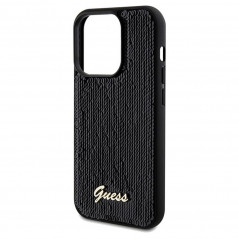 Apple iPhone 14 Pro Coque Guess Sequin Script Metal Élégant  Noir