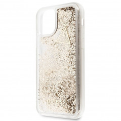 Apple iPhone 11 Coque Guess Liquide Glitter Charms Élégant  Or