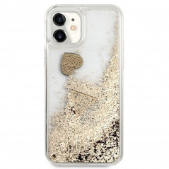 Apple iPhone 11 Coque Guess Liquide Glitter Charms Élégant  Or