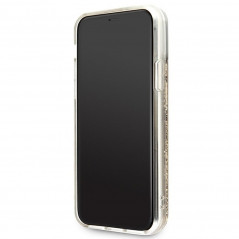 Apple iPhone 11 Coque Guess Liquide Glitter Charms Élégant  Or