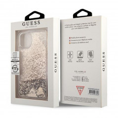 Apple iPhone 11 Coque Guess Liquide Glitter Charms Élégant  Or