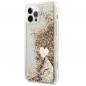 Apple iPhone 12 Coque Guess Liquide Glitter Charms Élégant  Or
