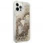 Apple iPhone 12 Coque Guess Liquide Glitter Charms Élégant  Or