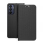 Samsung Galaxy A15 LTE Portefeuilles LUNA Book Carbon Fibre de carbone, Élégant  Noir
