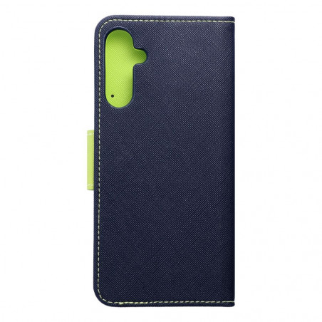 Samsung Galaxy A15 LTE Portefeuilles Fancy Book Marine / Citron vert
