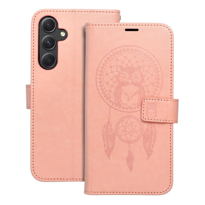 Samsung Galaxy A55 Portefeuilles MEZZO Book Capteurs de rêve  Pêche clair