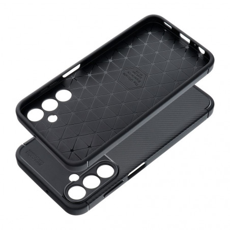 Samsung Galaxy A15 LTE Coque Carbon premium Élégant  Noir
