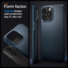 Apple iPhone 15 Pro Max Coque Spigen Thin Fit Ardoise métallique