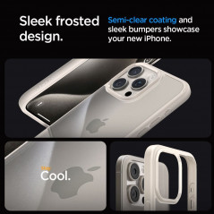 Apple iPhone 15 Pro Max Coque Spigen Ultra Hybrid Clair comme du cristal  Titane naturel