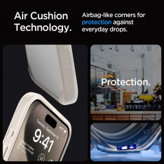 Apple iPhone 15 Pro Max Coque Spigen Ultra Hybrid Clair comme du cristal  Titane naturel