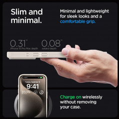Apple iPhone 15 Pro Max Coque Spigen Ultra Hybrid Clair comme du cristal  Titane naturel