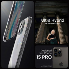 Apple iPhone 15 Pro Coque Spigen Ultra Hybrid Clair comme du cristal  Cristal spatial