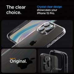 Apple iPhone 15 Pro Coque Spigen Ultra Hybrid Clair comme du cristal  Cristal spatial