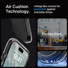 Apple iPhone 15 Pro Coque Spigen Ultra Hybrid Clair comme du cristal  Cristal spatial