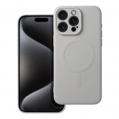 Apple iPhone 15 Pro Max Coque Silicone Mag Cover MagSAFE  Titane