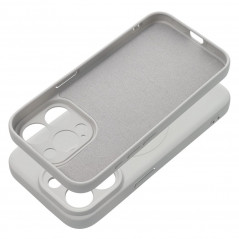 Apple iPhone 15 Pro Coque Silicone Mag Cover MagSAFE  Titane