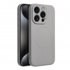 Apple iPhone 15 Pro Coque Silicone Mag Cover MagSAFE  Titane