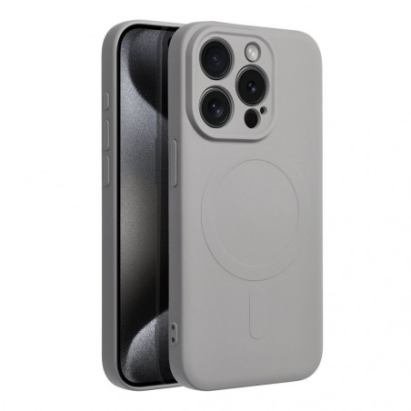 Apple iPhone 15 Pro Coque Silicone Mag Cover MagSAFE  Titane
