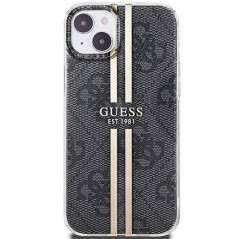 Apple iPhone 15 Coque Guess 4G Gold Stripe Élégant  Noir