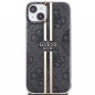 Apple iPhone 15 Coque Guess 4G Gold Stripe Élégant  Noir