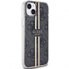 Apple iPhone 15 Coque Guess 4G Gold Stripe Élégant  Noir