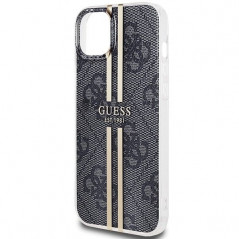 Apple iPhone 15 Coque Guess 4G Gold Stripe Élégant  Noir