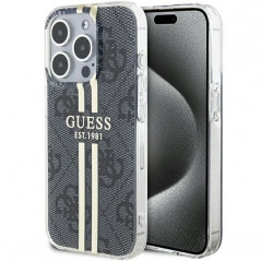 Apple iPhone 15 Pro Max Coque Guess 4G Gold Stripe Élégant  Noir