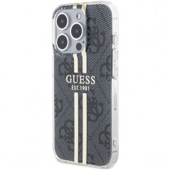 Apple iPhone 15 Pro Max Coque Guess 4G Gold Stripe Élégant  Noir
